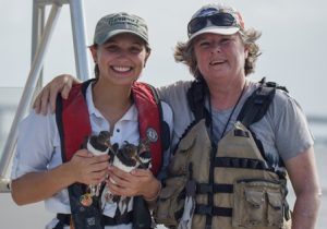 Brittany and Sue with chicks